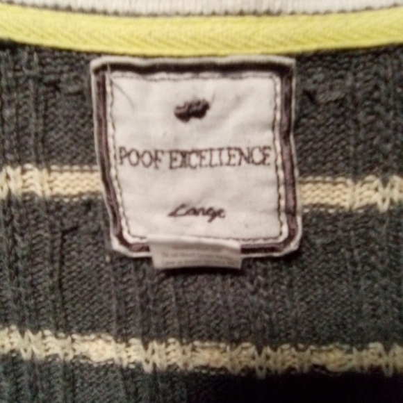 Poof excellence gray and white striped sweater. Size large. - Picture 4 of 7